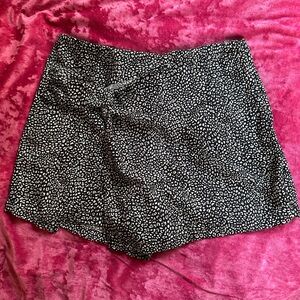 Zara skort mini black and white leopard print